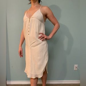 YSTR Women's Cream Stripped Sun Dress - S